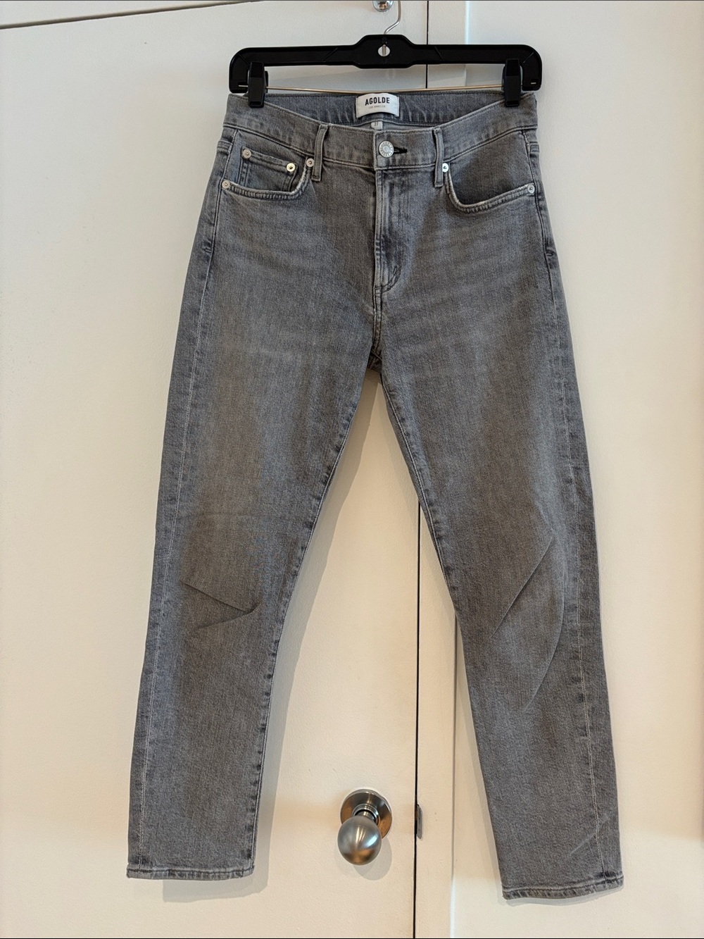 Agolde Women’s Grey Slim Straight Jeans